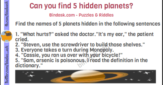 Can you find 5 hidden planets?