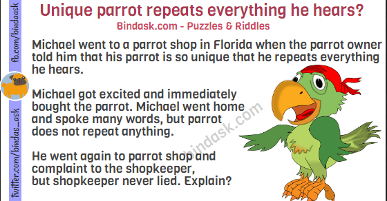 Unique parrot repeats everything he hears?