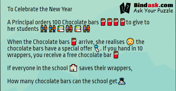 To Celebrate the New Year, A Principal orders 100 Chocolate bars to give to her students