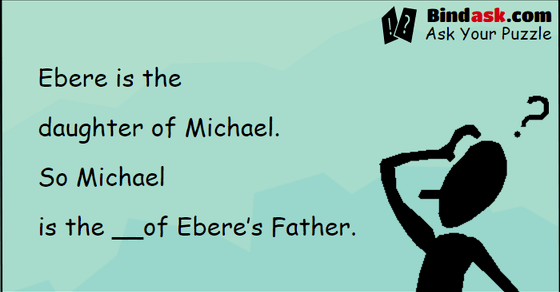 Ebere is the daughter of Michael. So Michael is the __of Ebere’s Father