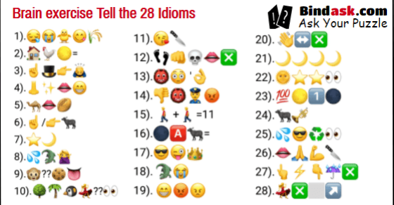 Brain exercise Tell the 20 Idioms ..