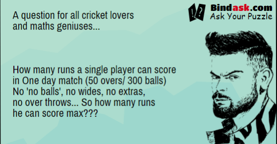 A question for all cricket lovers and maths geniuses
