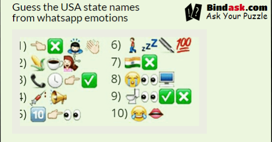 Guess the USA state names from whatsapp emotions