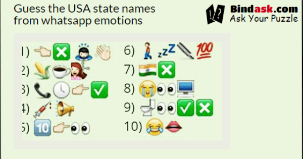 Guess the state names from whatsapp emotions | Puzzles &