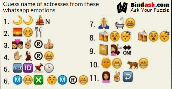 Guess name of actresses from these whatsapp emotions