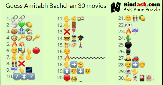For all Amitabh Bachchan fans, Guess his 30 movies