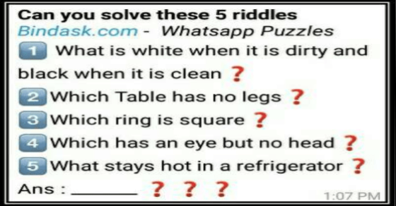 Can you solve these 5 riddles?