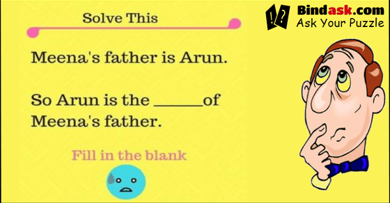 Solve This : Meena’s father is Arun