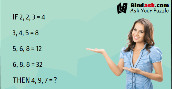 Can you solve this number puzzle 4, 9, 7 = ?